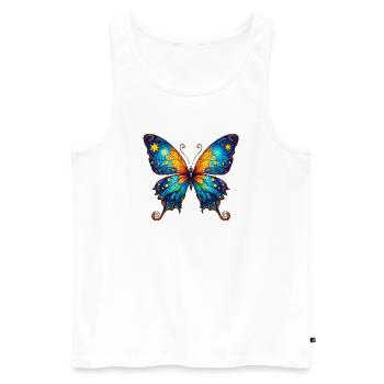 Van Gogh Schmetterling - Männer Premium Bio Tank Top - Weiß - Vorne - AI Model Male 178 light (178cm)