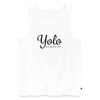 Yolo - Débardeur bio Premium Homme - blanc - Devant - Michal (187cm)
