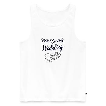 Wedding Rings Love – Minimalist Wedding Design - Men's Premium Organic Tank Top - white - Front - Michal (187cm)
