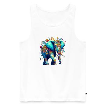 Éléphant - Débardeur bio Premium Homme - blanc - Devant - Michal (187cm)