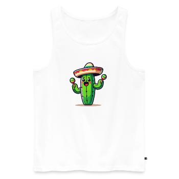 Fiesta Cactus: The Saguaro Shaker - Men's Premium Organic Tank Top - white - Front - Michal (187cm)