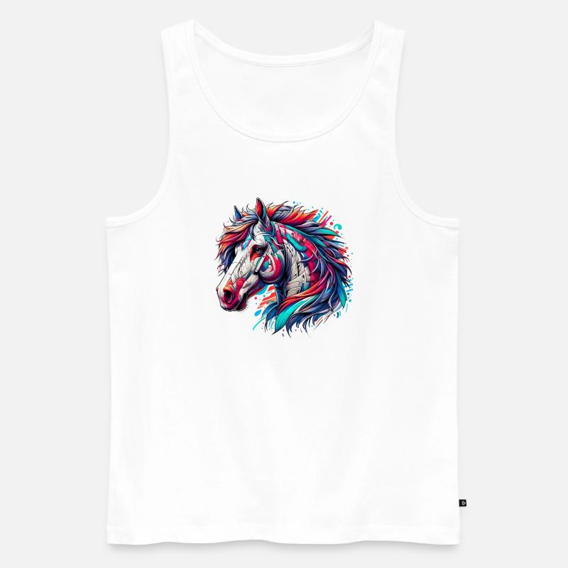 Pferd - Männer Premium Bio Tank Top - Weiß