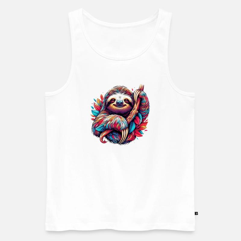 Faultier - Männer Premium Bio Tank Top - Weiß