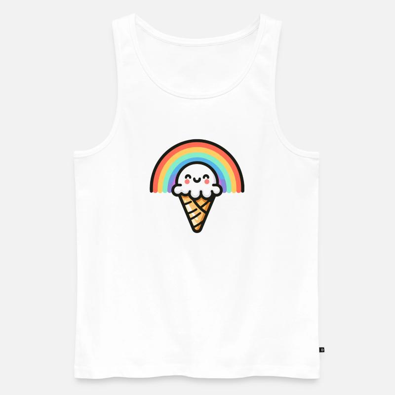 Rainbow Scoop: Der süßeste Bogen - Männer Premium Bio Tank Top - Weiß