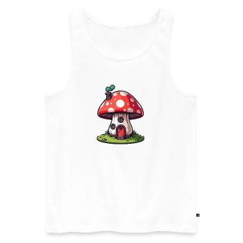 Enchanted Shroom Home: Die Pilz-Behausung - Männer Premium Bio Tank Top - Weiß - Vorne - AI Model Male 178 light (178cm)