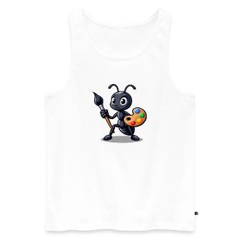 Fourmi artisane : l’illustrateur d’insectes - Débardeur bio Premium Homme - blanc - Devant - AI Model Male 178 light (178cm)
