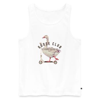 Giant Goose Skateboard Street Style Design - Débardeur bio Premium Homme - blanc - Devant - AI Model Male 178 light (178cm)