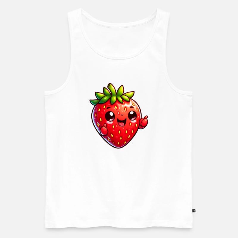 Erdbeer-Erdbeeren - Männer Premium Bio Tank Top - Weiß