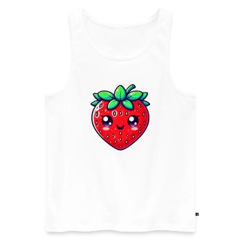 Erdbeer-Erdbeeren - Männer Premium Bio Tank Top - Weiß - Vorne - AI Model Male 178 light (178cm)