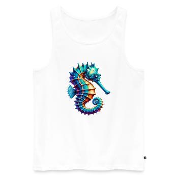 Seahorse - Men's Premium Organic Tank Top - white - Front - AI Model Male 178 light (178cm)