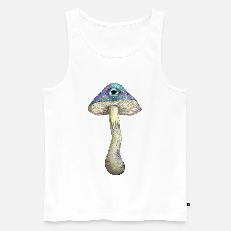 Einäugiger Regenbogenpilz - Männer Premium Bio Tank Top - Weiß