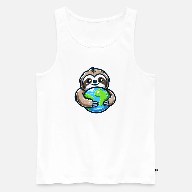 Umarme das Erdfaultier - Männer Premium Bio Tank Top - Weiß
