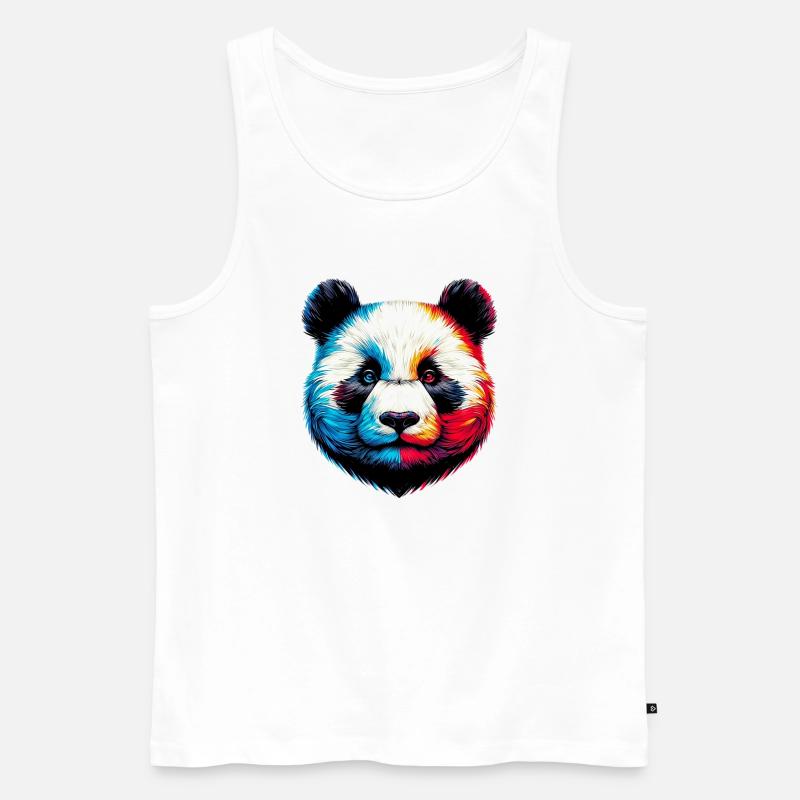 Panda - Männer Premium Bio Tank Top - Weiß