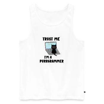 Trust me I am a purrgrammer - Männer Premium Bio Tank Top - Weiß - Vorne - Michal (187cm)