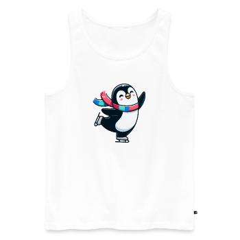 Winter Waltz Penguin: The Icy Dancer - Men's Premium Organic Tank Top - white - Front - AI Model Male 178 light (178cm)