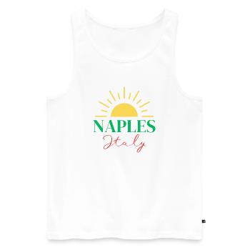 Lebendiges Neapel, Italien, Sun Design - Männer Premium Bio Tank Top - Weiß - Vorne - AI Model Male 178 light (178cm)