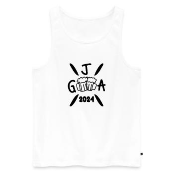 JGA 2024 Junggesellenabschied Crew Feier - Männer Premium Bio Tank Top - Weiß - Vorne - Michal (187cm)