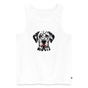 Dalmatiner Hund - Männer Premium Bio Tank Top - Weiß - Vorne - AI Model Male 178 light (178cm)