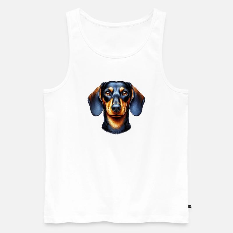 Dachshund - Männer Premium Bio Tank Top - Weiß