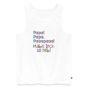 VATERTAG PAPA KIND - VATER LIEB HABEN - Männer Premium Bio Tank Top - Weiß - Vorne - Michal (187cm)