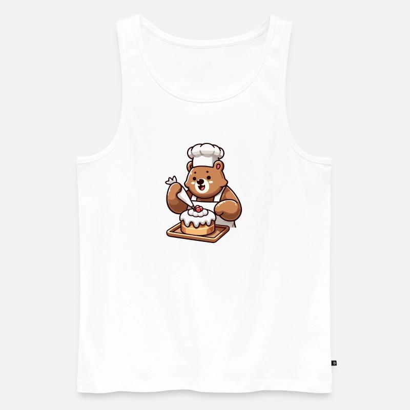 Baker Bear: Der Kuchenbeschwörer - Männer Premium Bio Tank Top - Weiß