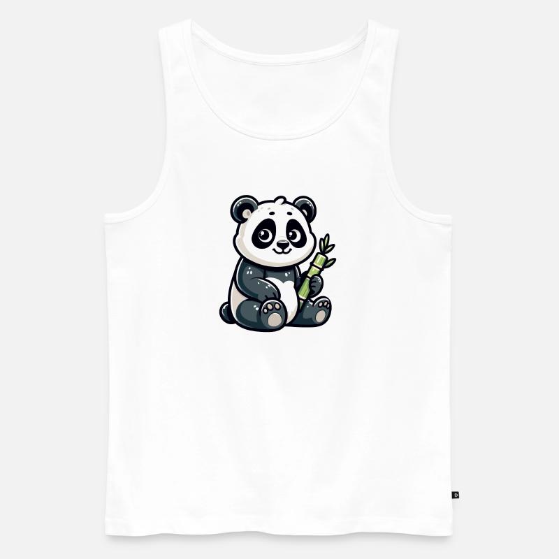 Bamboo Buddy: Der Content-Panda - Männer Premium Bio Tank Top - Weiß