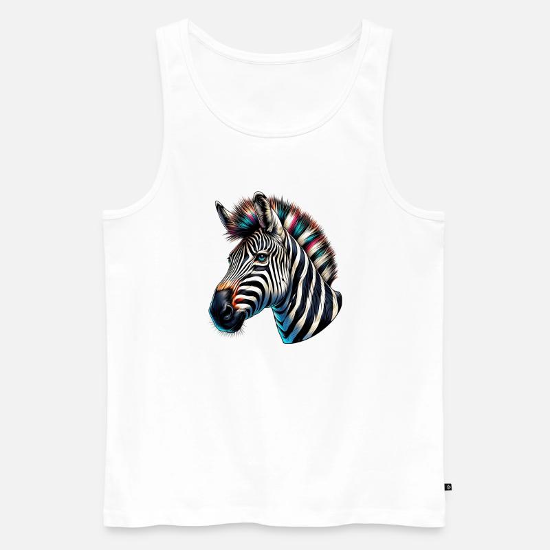 Zebra - Männer Premium Bio Tank Top - Weiß