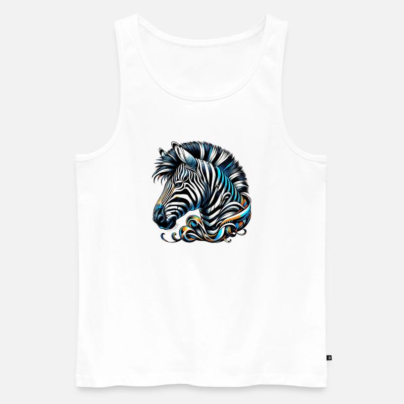 Zebra - Männer Premium Bio Tank Top - Weiß