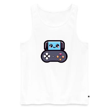 Game Buddy: The Joyful Joypad - Men's Premium Organic Tank Top - white - Front - AI Model Male 178 light (178cm)