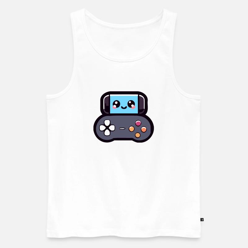 Game Buddy: Das fröhliche Joypad - Männer Premium Bio Tank Top - Weiß