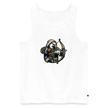Skyward Archer: Der Adlerschütze - Männer Premium Bio Tank Top - Weiß - Vorne - AI Model Male 178 light (178cm)