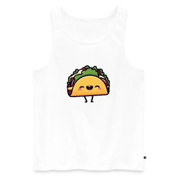 Cheerful Taco Toon - Men's Premium Organic Tank Top - white - Front - AI Model Male 178 light (178cm)