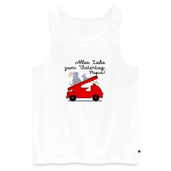 VATERTAG PAPA FEUERWEHRMANN - Männer Premium Bio Tank Top - Weiß - Vorne - Michal (187cm)