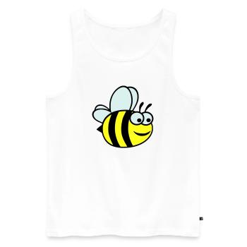 Dessin animé joyeux de l’abeille jaune - Débardeur bio Premium Homme - blanc - Devant - Michal (187cm)
