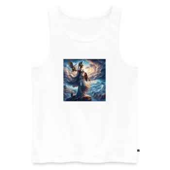 Göttin Athene - Männer Premium Bio Tank Top - Weiß - Vorne - AI Model Male 178 light (178cm)