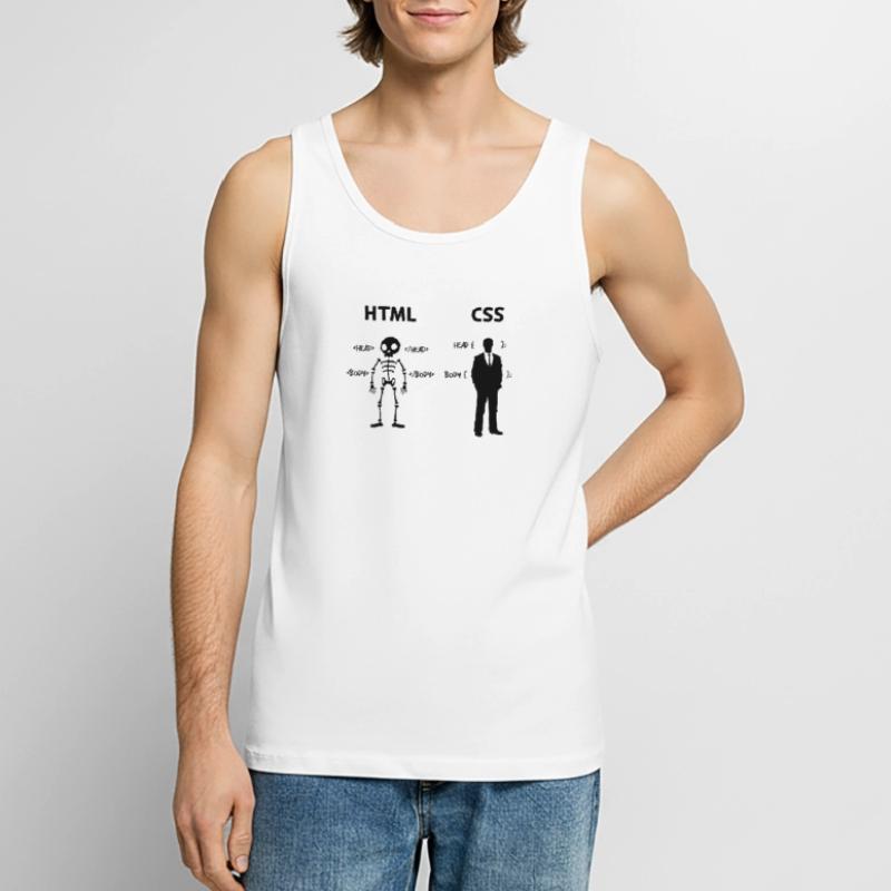 Developer Programmer Coden Css Scripting Code Men's Premium Organic Tank Top