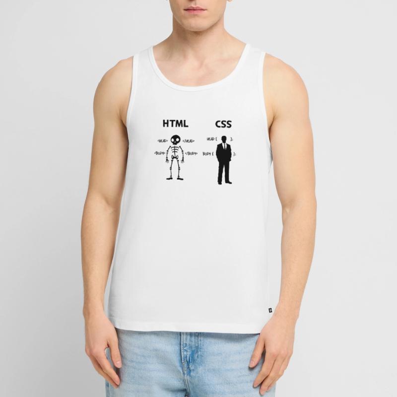 Développeur Programmeur Coden Code de script CSS Débardeur bio Premium Homme