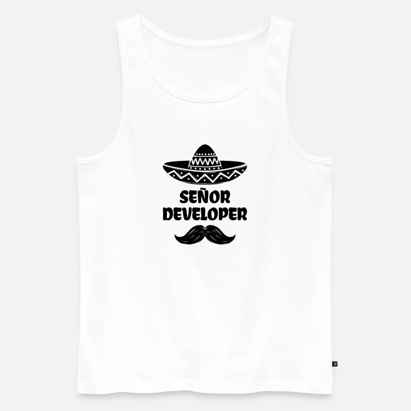 Developer Statement Scripting Dev Computergeek - Men's Premium Organic Tank Top - white