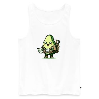 Avocado-Abenteurer Toon - Männer Premium Bio Tank Top - Weiß - Vorne - AI Model Male 178 light (178cm)