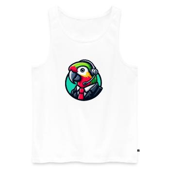 Parrot Professioneller Chat-Support - Männer Premium Bio Tank Top - Weiß - Vorne - Michal (187cm)