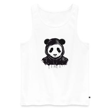 Tête d’ours panda drôle avec capuche à capuche - Débardeur bio Premium Homme - blanc - Devant - AI Model Male 178 light (178cm)