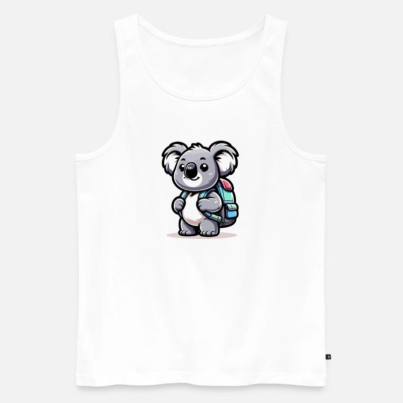 Backpacker-Koala: Der Globetrotter-Kumpel - Männer Premium Bio Tank Top - Weiß