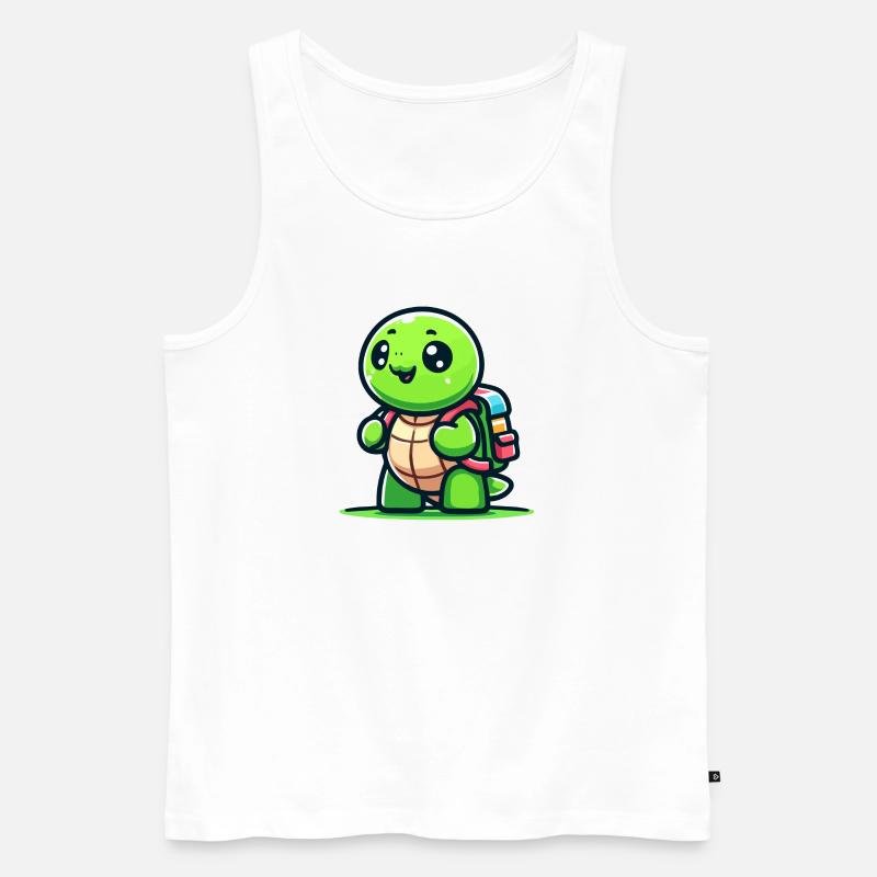 Trailblazer Turtle: Der Entdecker - Männer Premium Bio Tank Top - Weiß