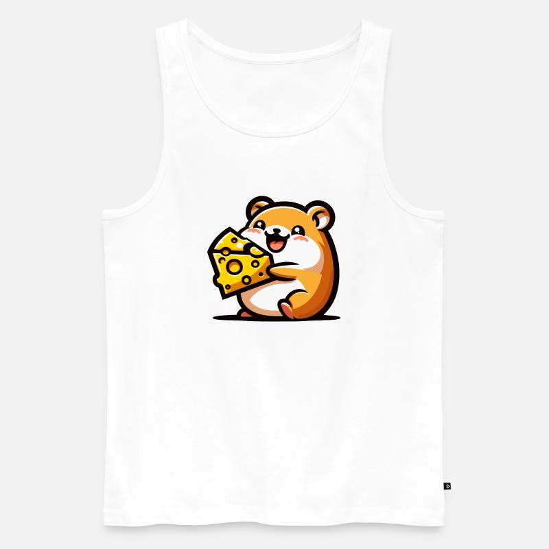 Cheesy Chomper: Der entzückende Hamster - Männer Premium Bio Tank Top - Weiß