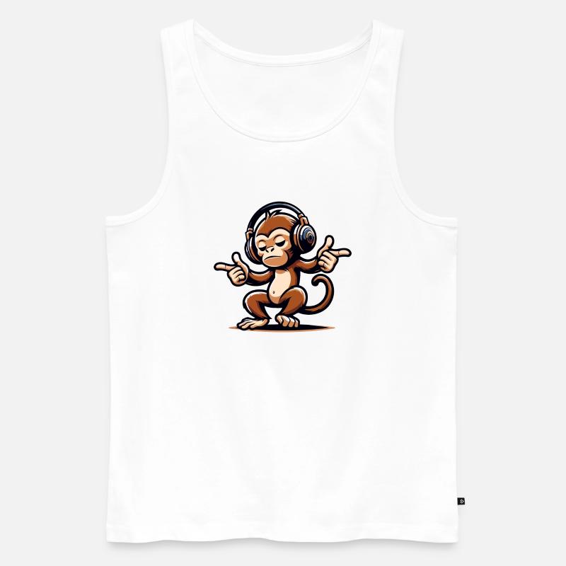 Der Mix Master Monkey - Männer Premium Bio Tank Top - Weiß