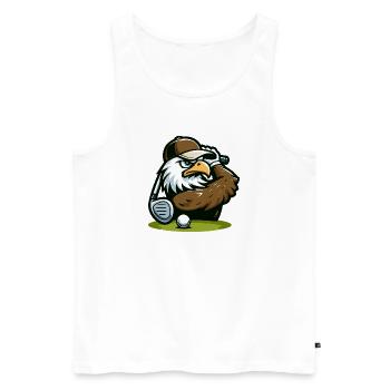 Eagle Ace: Der Golf-Pro - Männer Premium Bio Tank Top - Weiß - Vorne - AI Model Male 178 light (178cm)