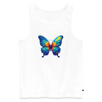 Van Gogh Schmetterling - Männer Premium Bio Tank Top - Weiß - Vorne - AI Model Male 178 light (178cm)
