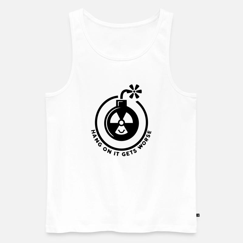 Moment mal, es wird noch schlimmer - Männer Premium Bio Tank Top - Weiß