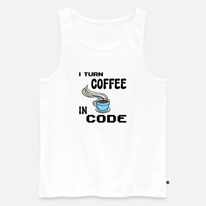 Programmeur de code Scripting Statement Développeur - Débardeur bio Premium Homme - blanc