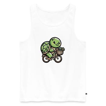 Niedliche Schildkröte Fahrraddesign - Männer Premium Bio Tank Top - Weiß - Vorne - Michal (187cm)